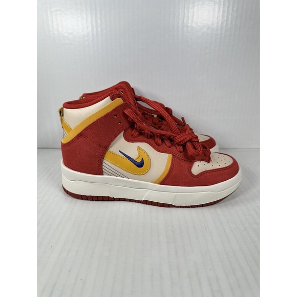 Nike Dunk High Up Rebel Cinnabar Red Yellow Ochre Lapis Womens Size 7 DH3718-600 - Picture 1 of 7